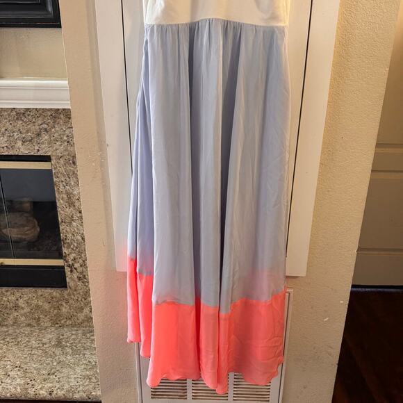 Anthropologie Hutch Capay High Low Silk Dress Size Medium Colorblock Flowy USA - Picture 5 of 12